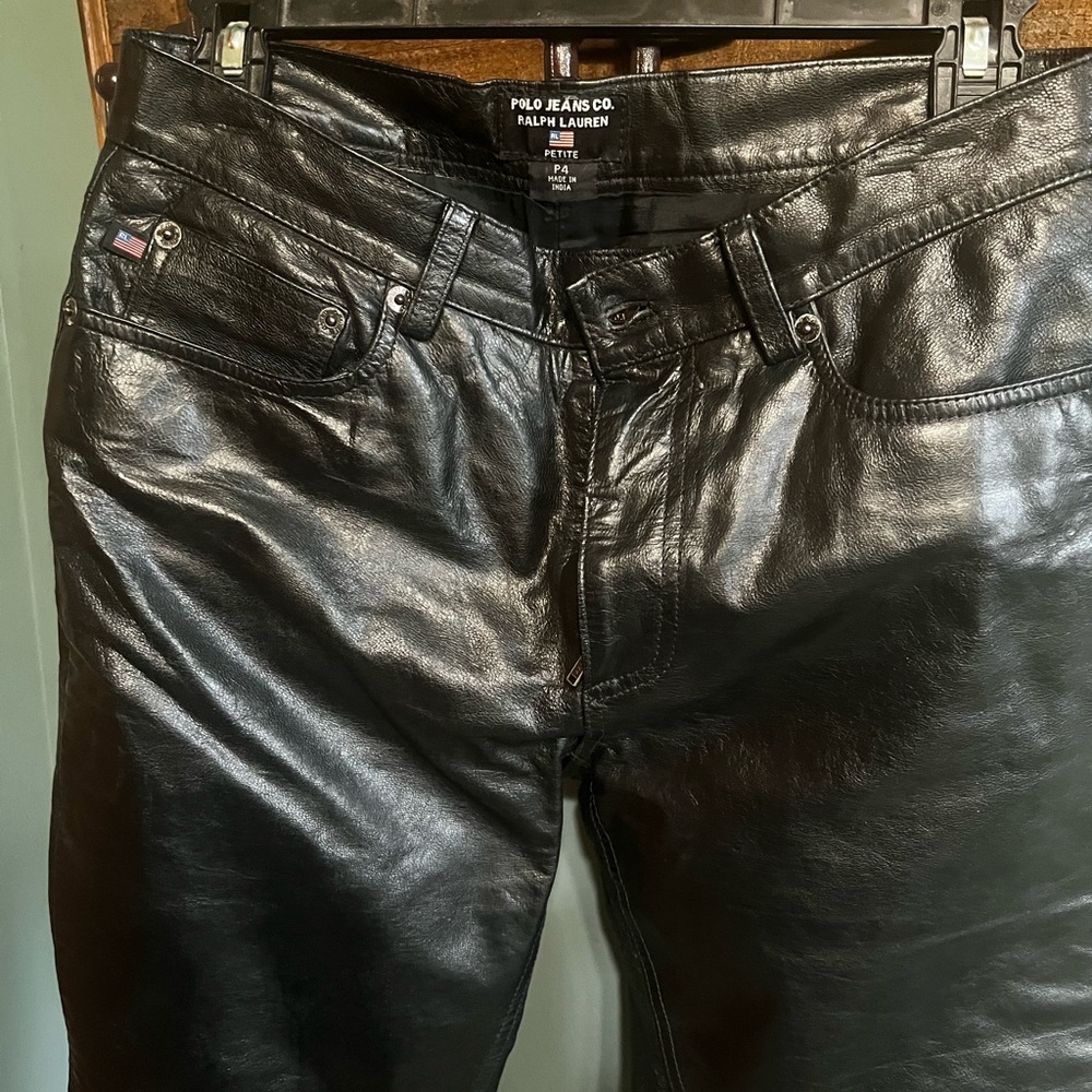 Polo by Ralph Lauren Black Leather Pants - Picture 17 of 17